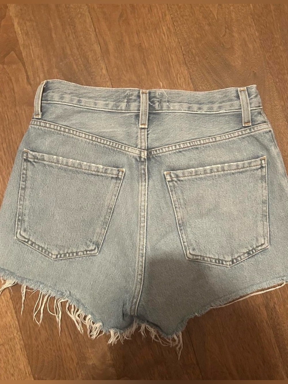 Agolde High-Waist Light Blue Denim Shorts - Picture 3 of 4